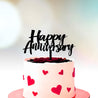 Anniversary Cake Topper - Happy Anniversary black option