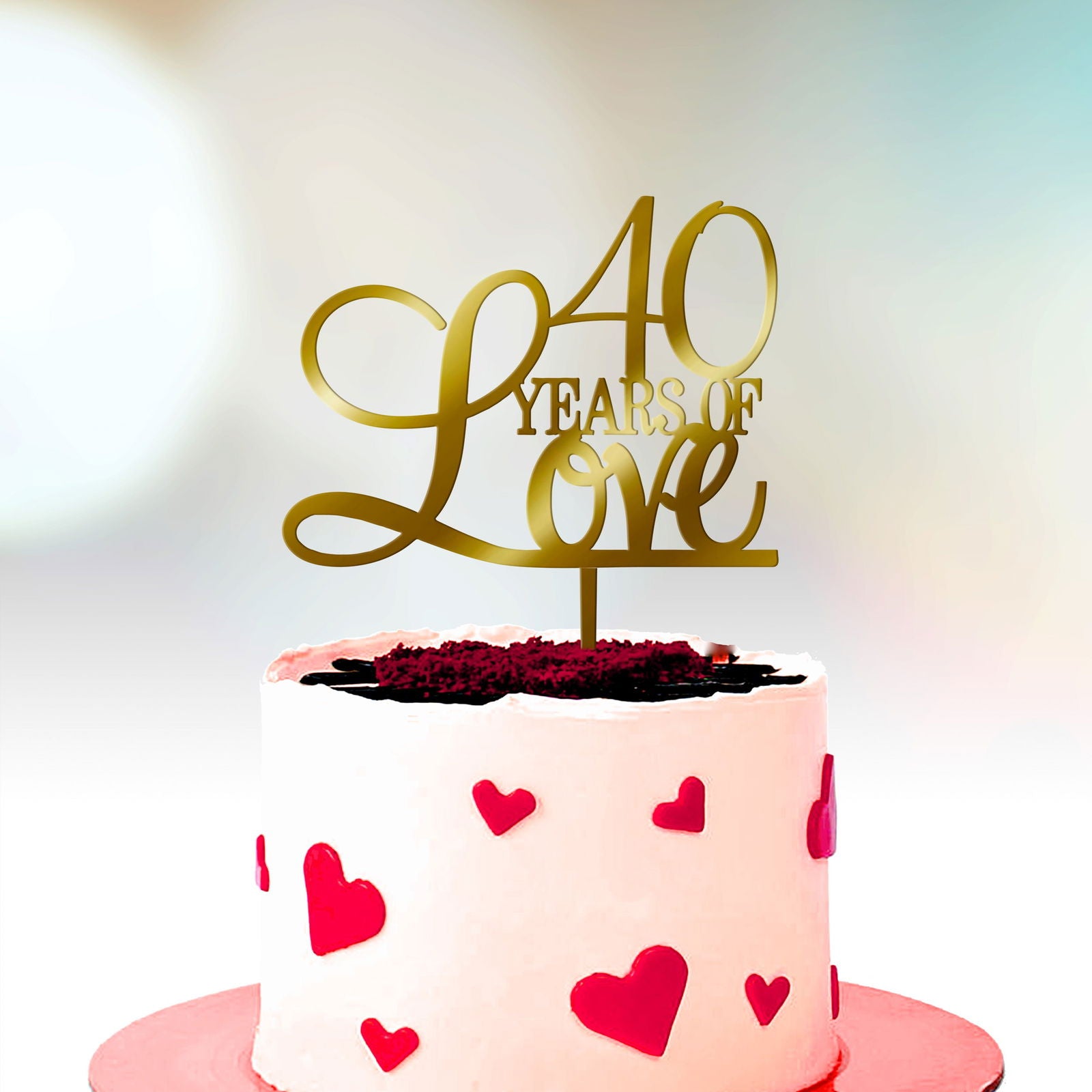 Anniversary Cake Topper - Years of Love gold option