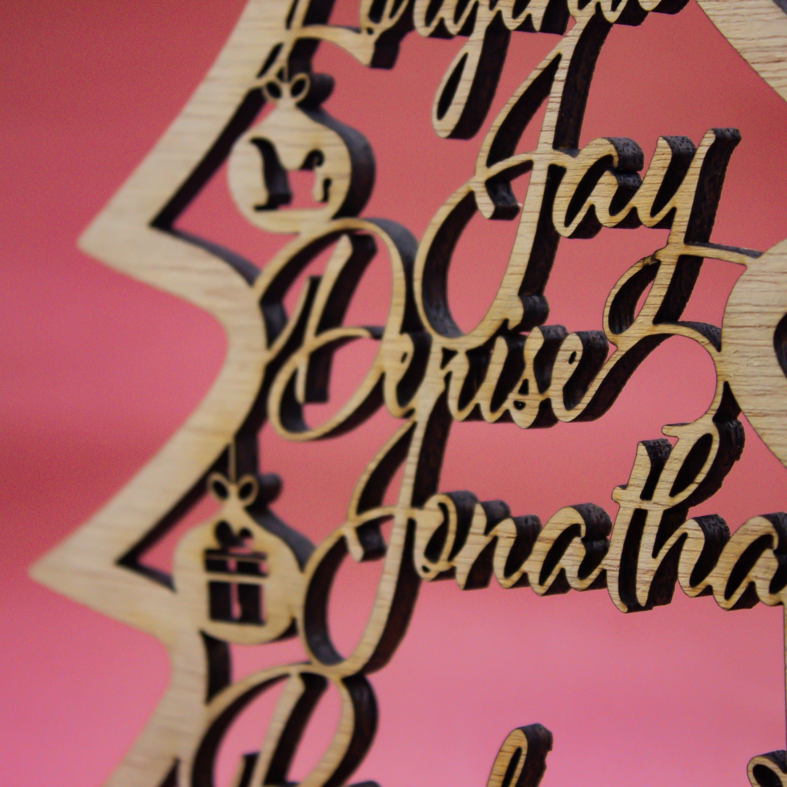 Christmas Name Tree close-up sample