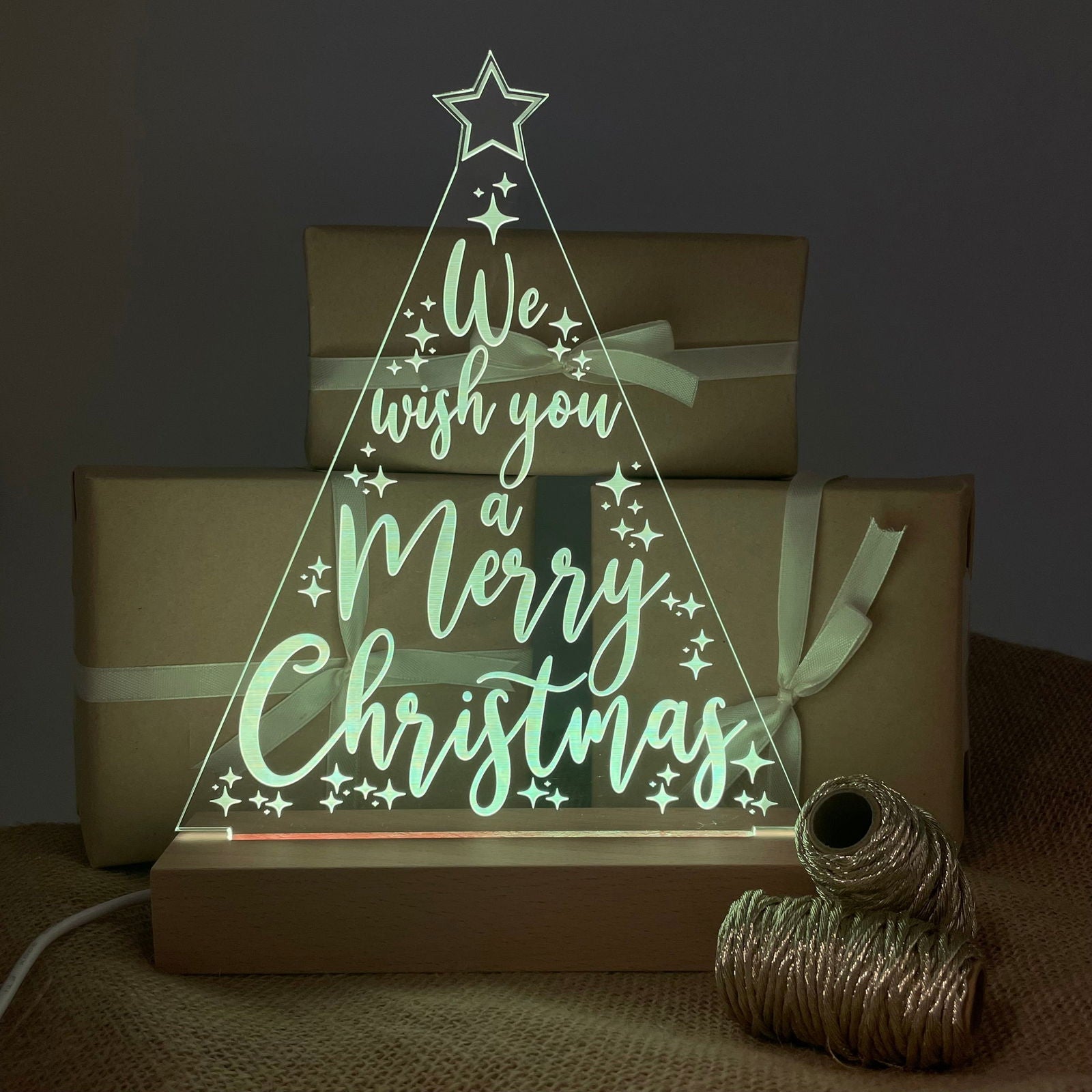 Christmas Wish LED Lamp glowing sample