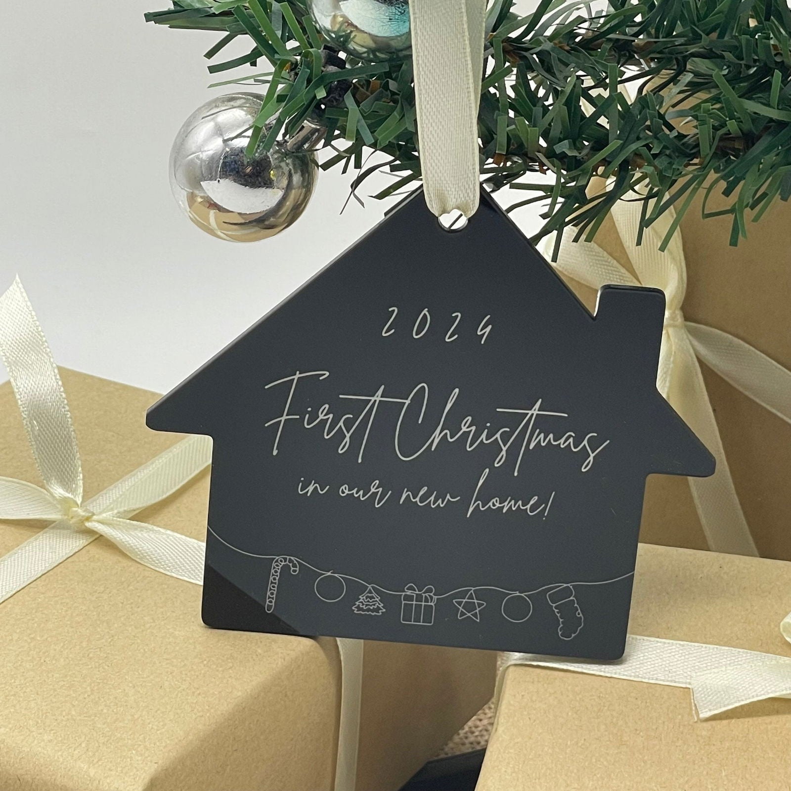 First Home Christmas Bauble sample black