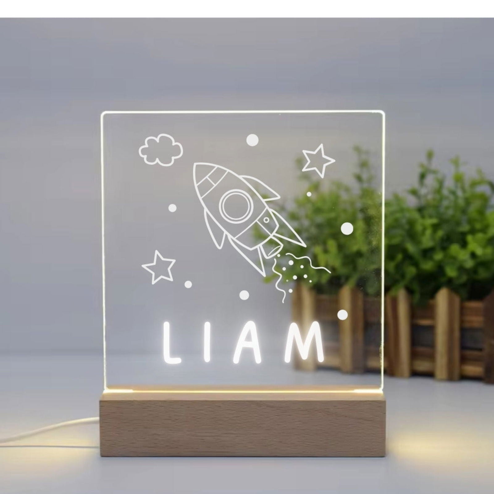 Kids LED Night Lamp Sample Rocket Liam