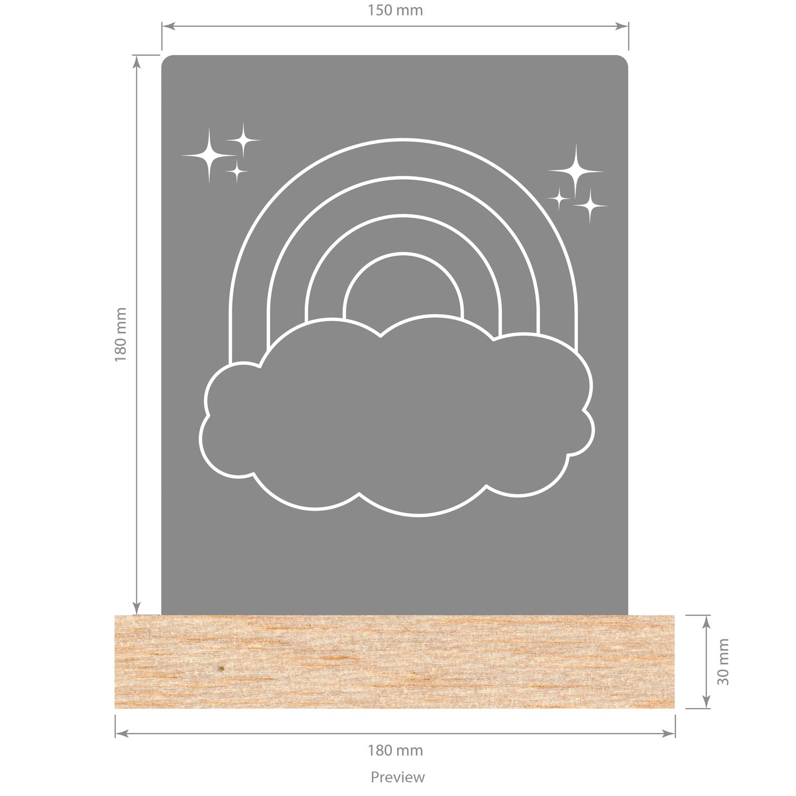 Kids LED Night Lamp  big rainbow template