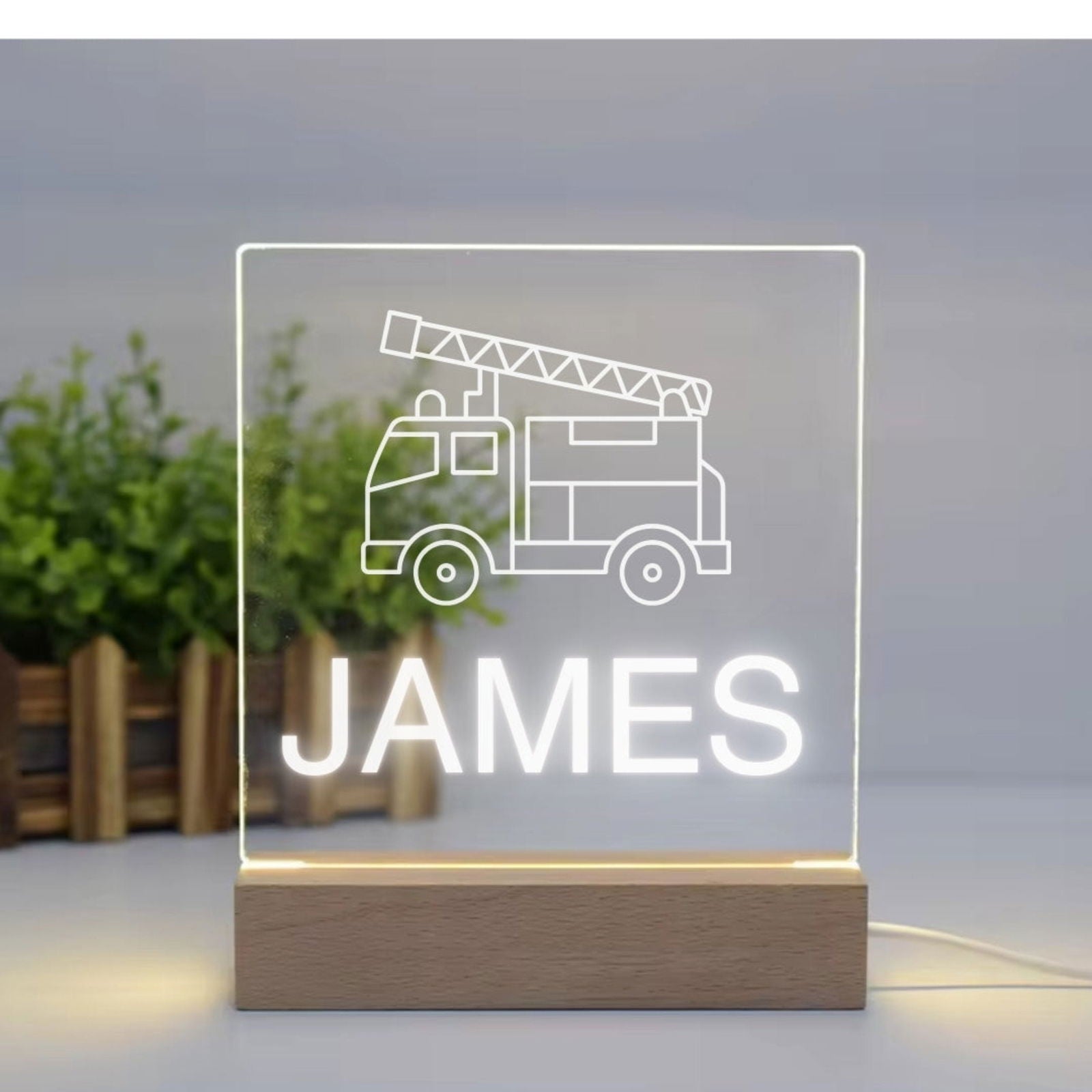 Kids LED Night Lamp sample firetruck james