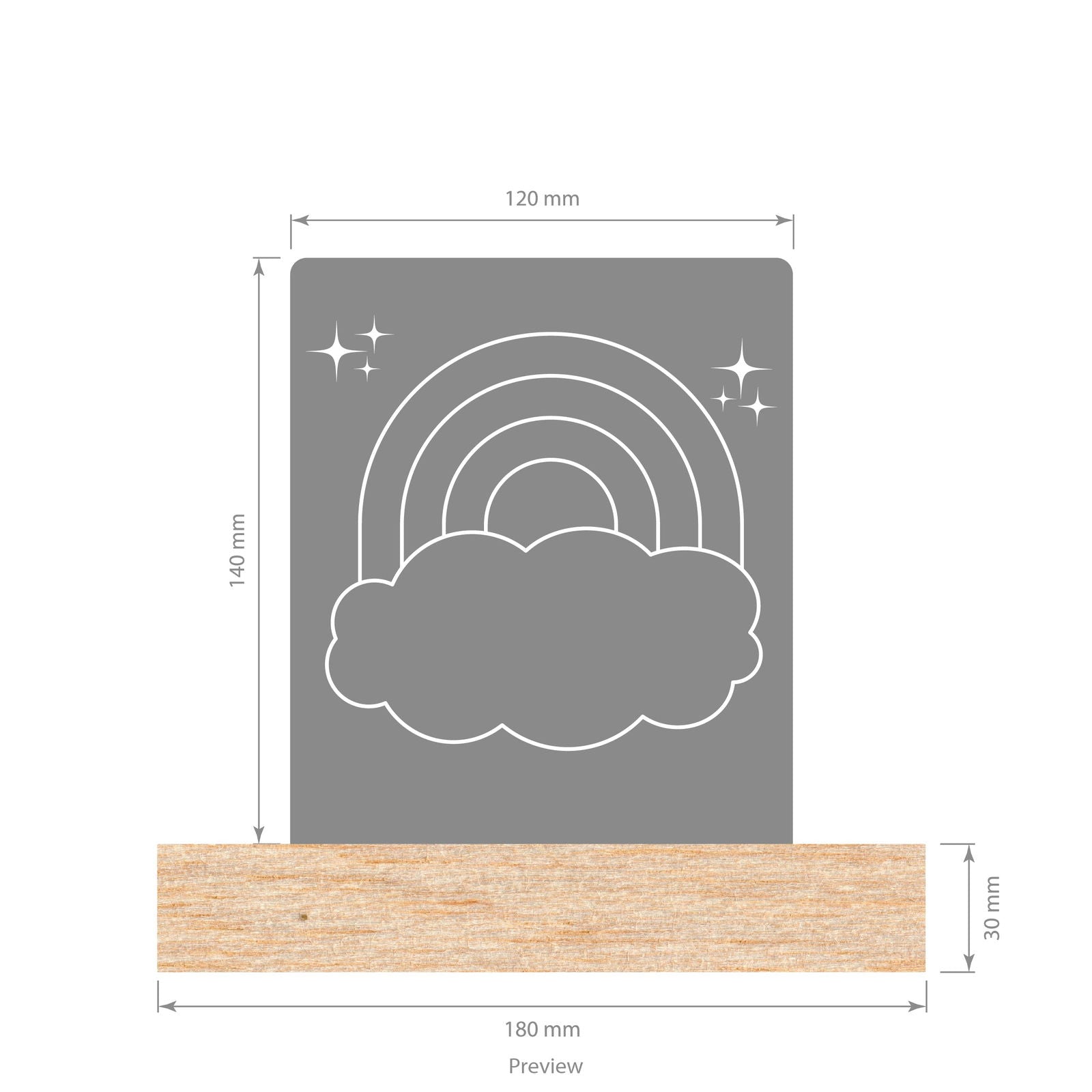 Kids LED Night Lamp small rainbow template