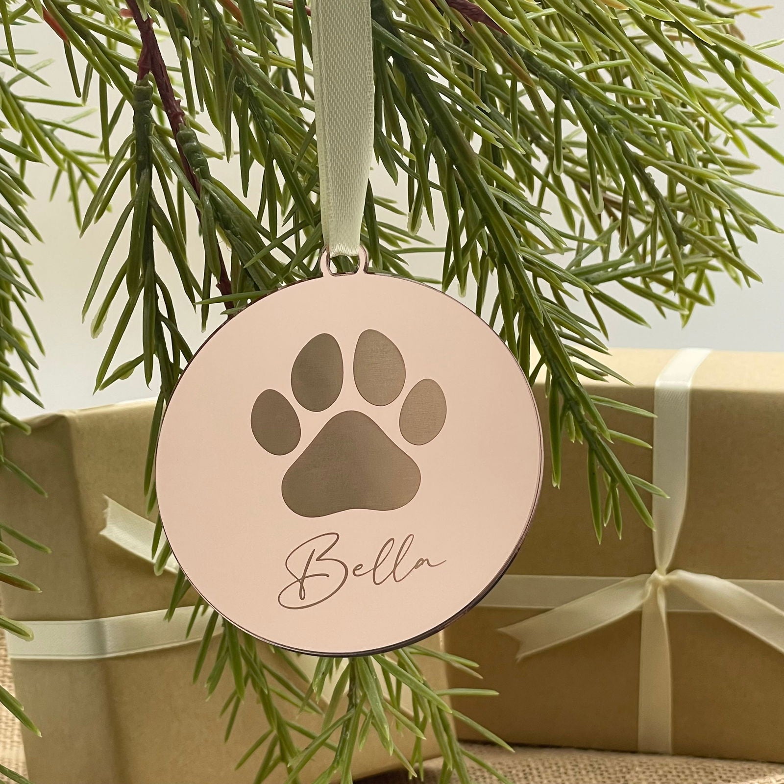 Mirror Christmas Pet Bauble sample bella