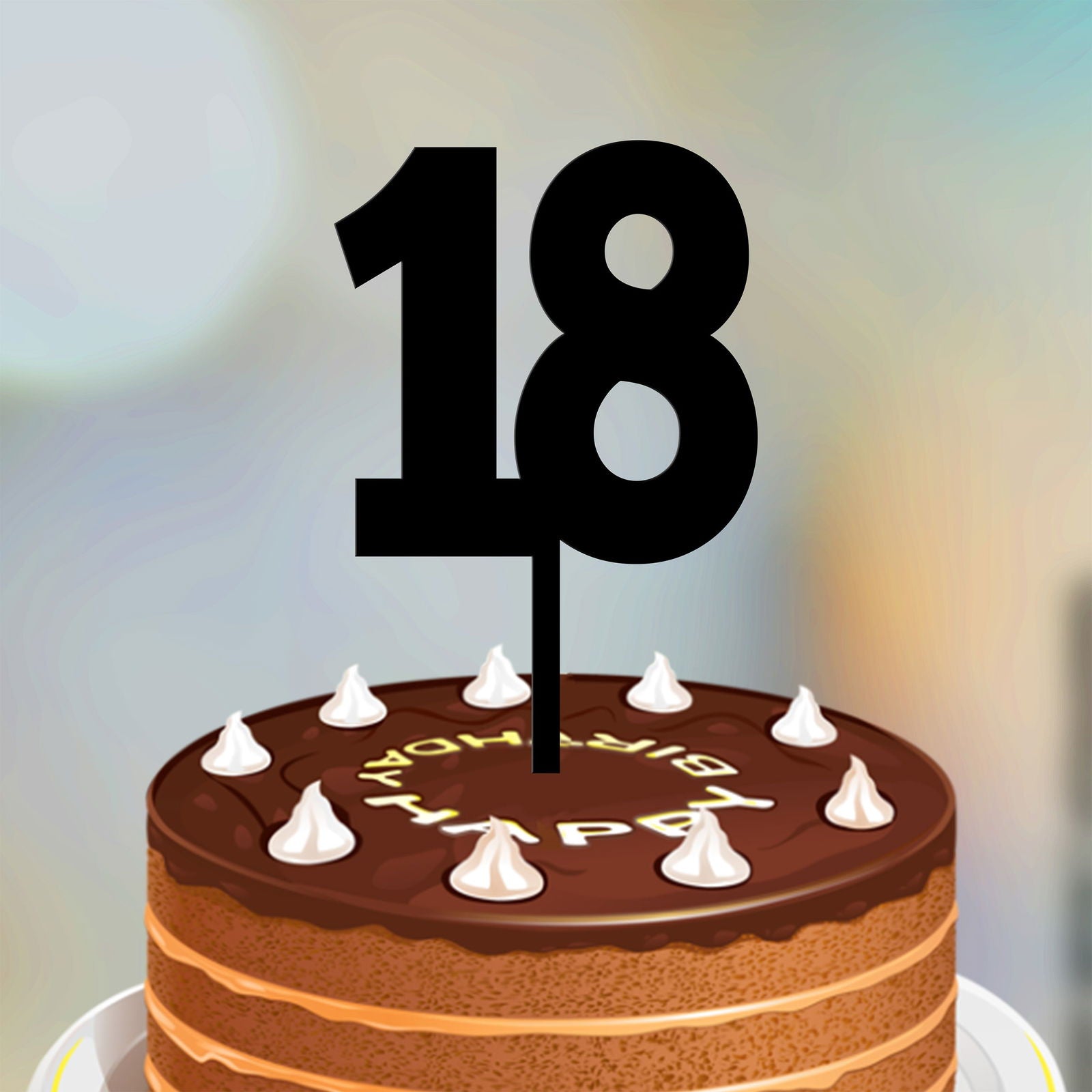 Numbers Cake Topper font 1 black