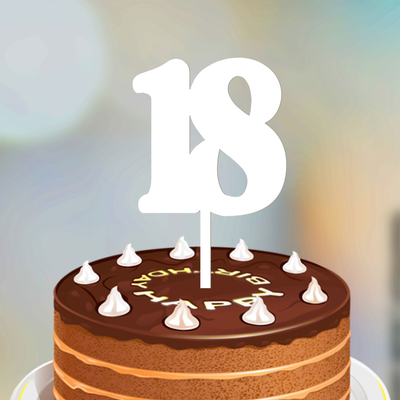 Numbers Cake Topper font 2 white