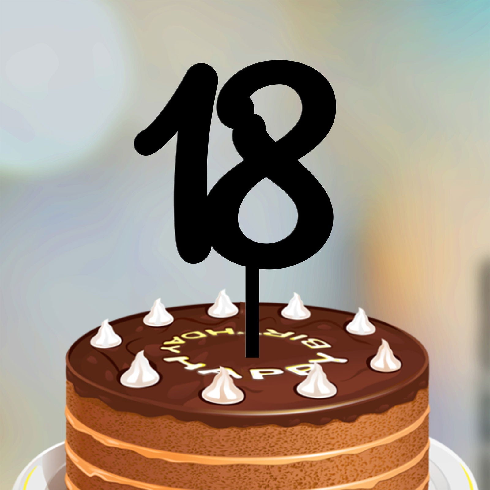 Numbers Cake Topper font 4 black