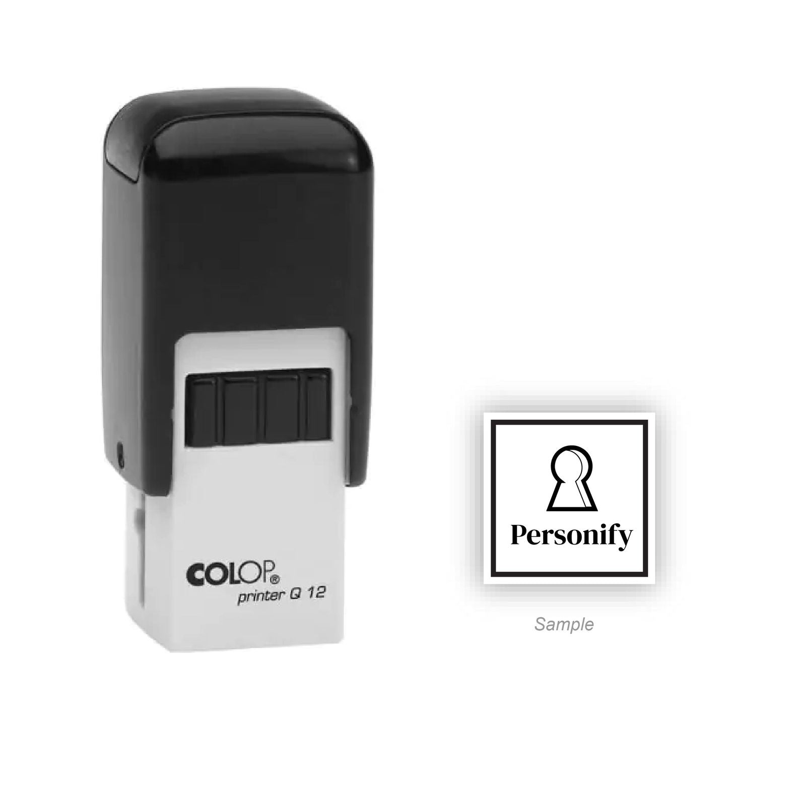 Self-Inking Rubber Stamp - Colop Q12 with sample impression