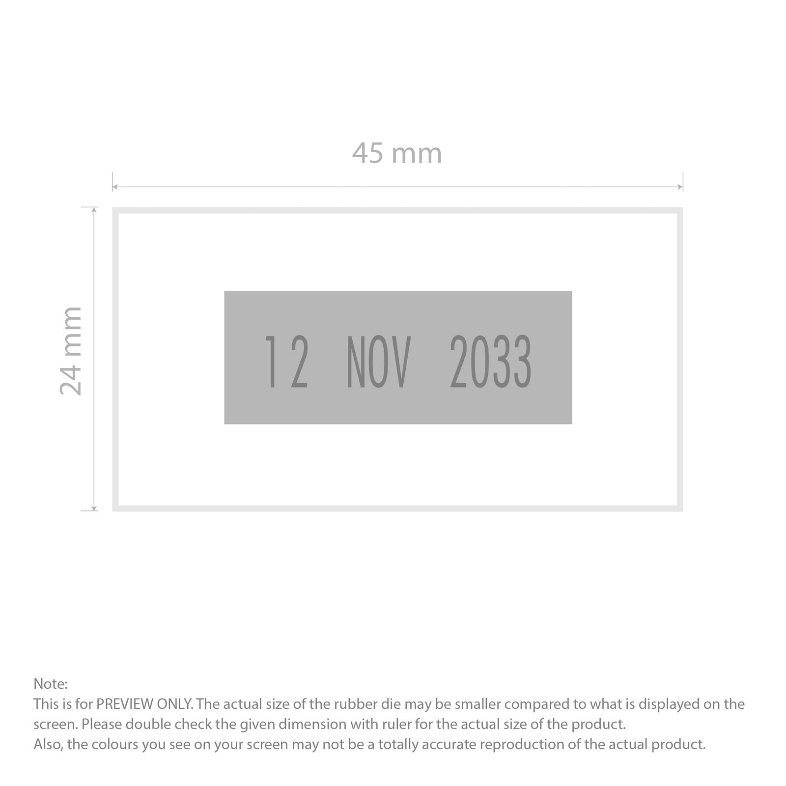 Self-Inking Rubber Stamp - Colop S260 Dater impression template