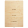 Three course menu wood design option 1