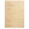 Three course menu wood design option 2