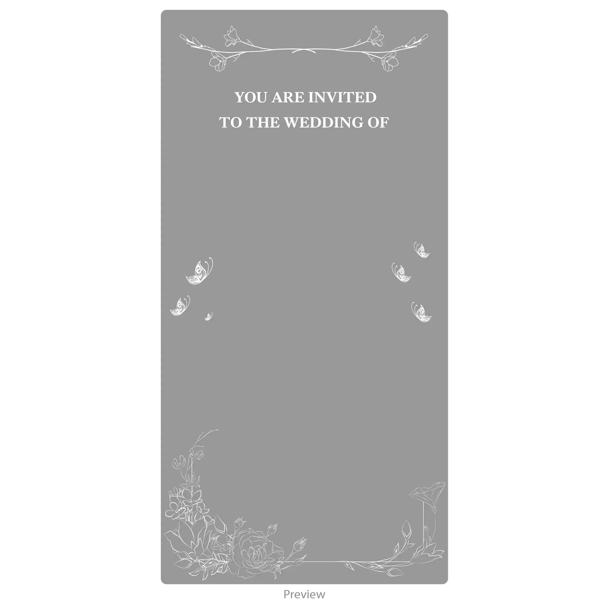 Wedding invitation card acrylic design template option 2