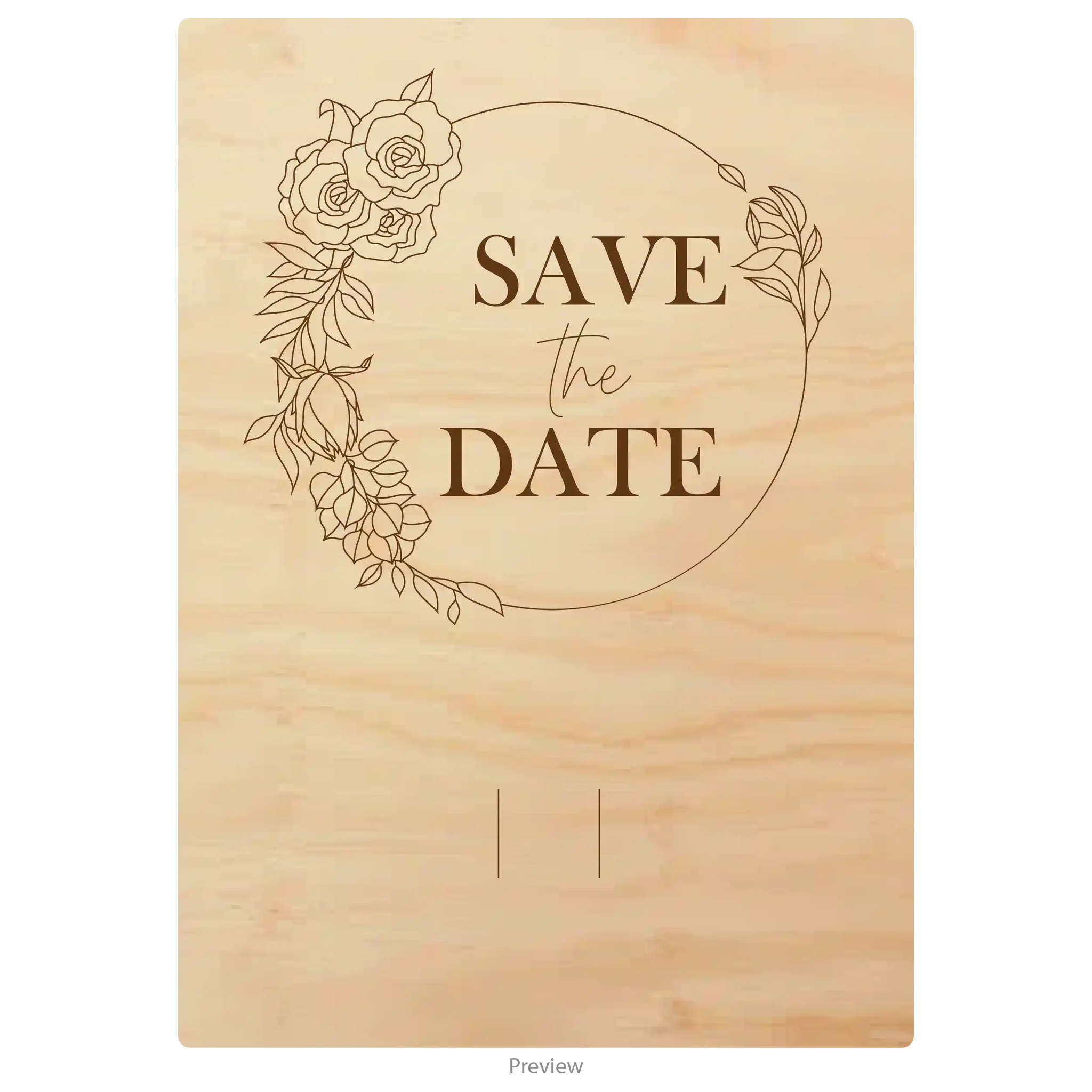 Wedding invitation card wood design template option 6